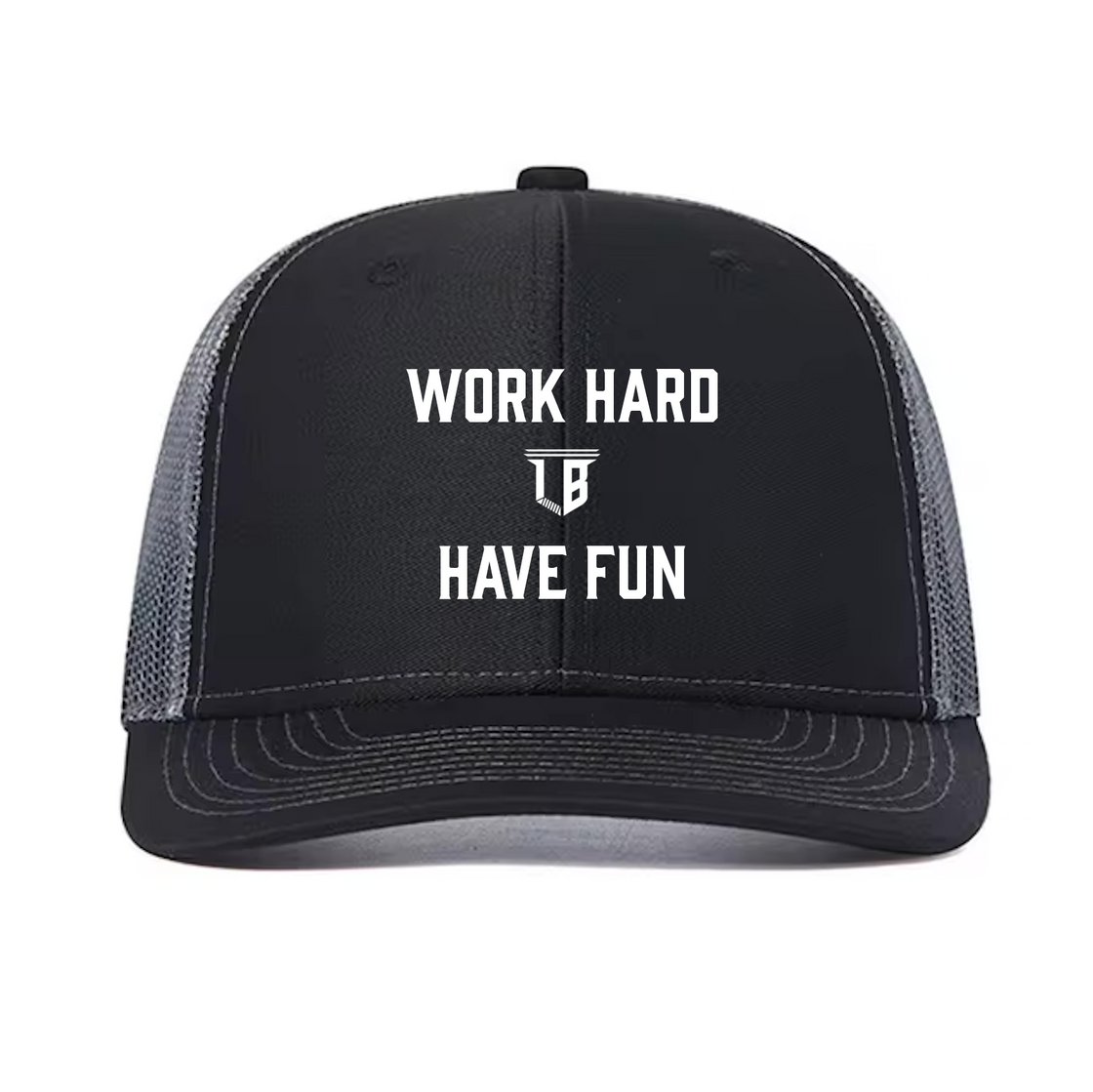 Work Hard Have Fun LB Black Mesh Hat
